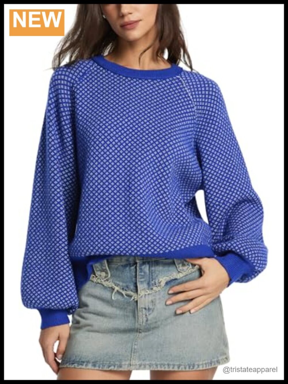 Women's Chunky Knit Pullover Sweater, Crew Neck Long Sleeve